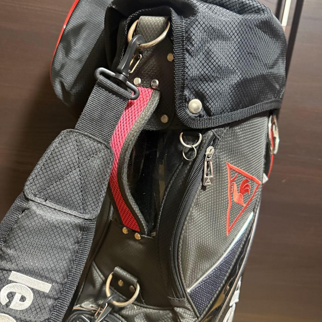 le coq sportif キャディバッグ ゴルフバッグ ブラック/レッド