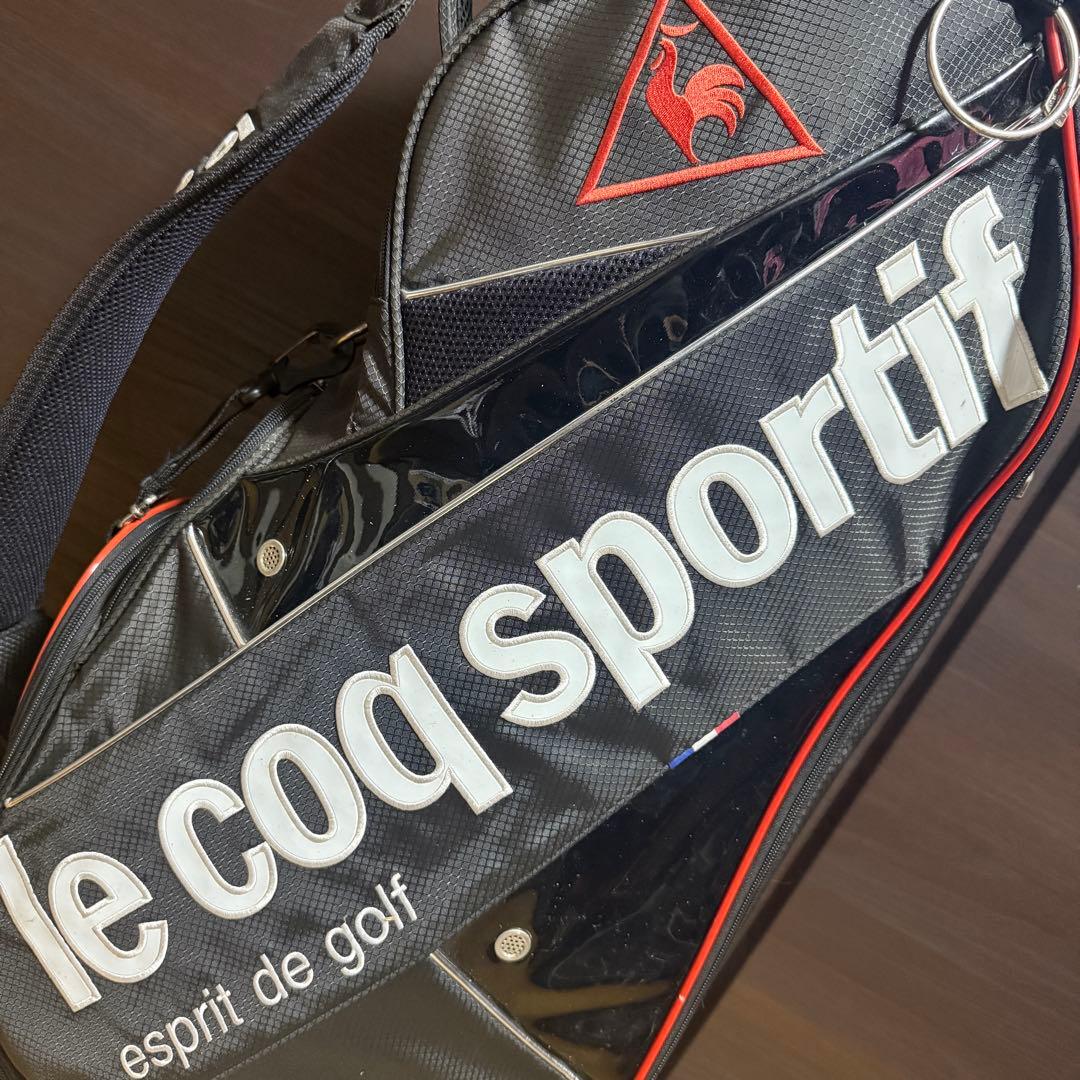 le coq sportif キャディバッグ ゴルフバッグ ブラック/レッド