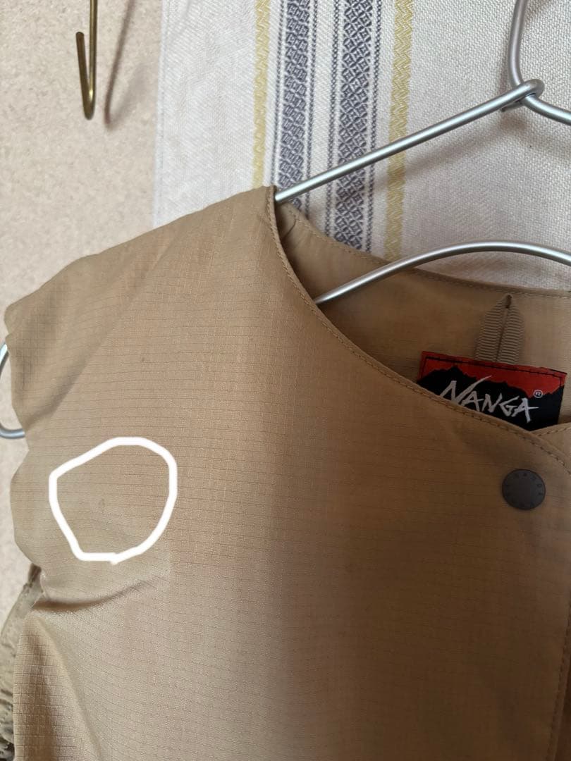 nanga ナンガ ヒノックリップストップインナーダウンベスト　ベージュ