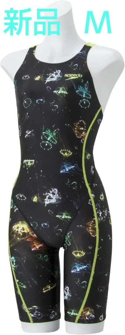 新品 Speedoスピード 競泳水着 Ｍ クラゲ柄 黒 ENDURANCE