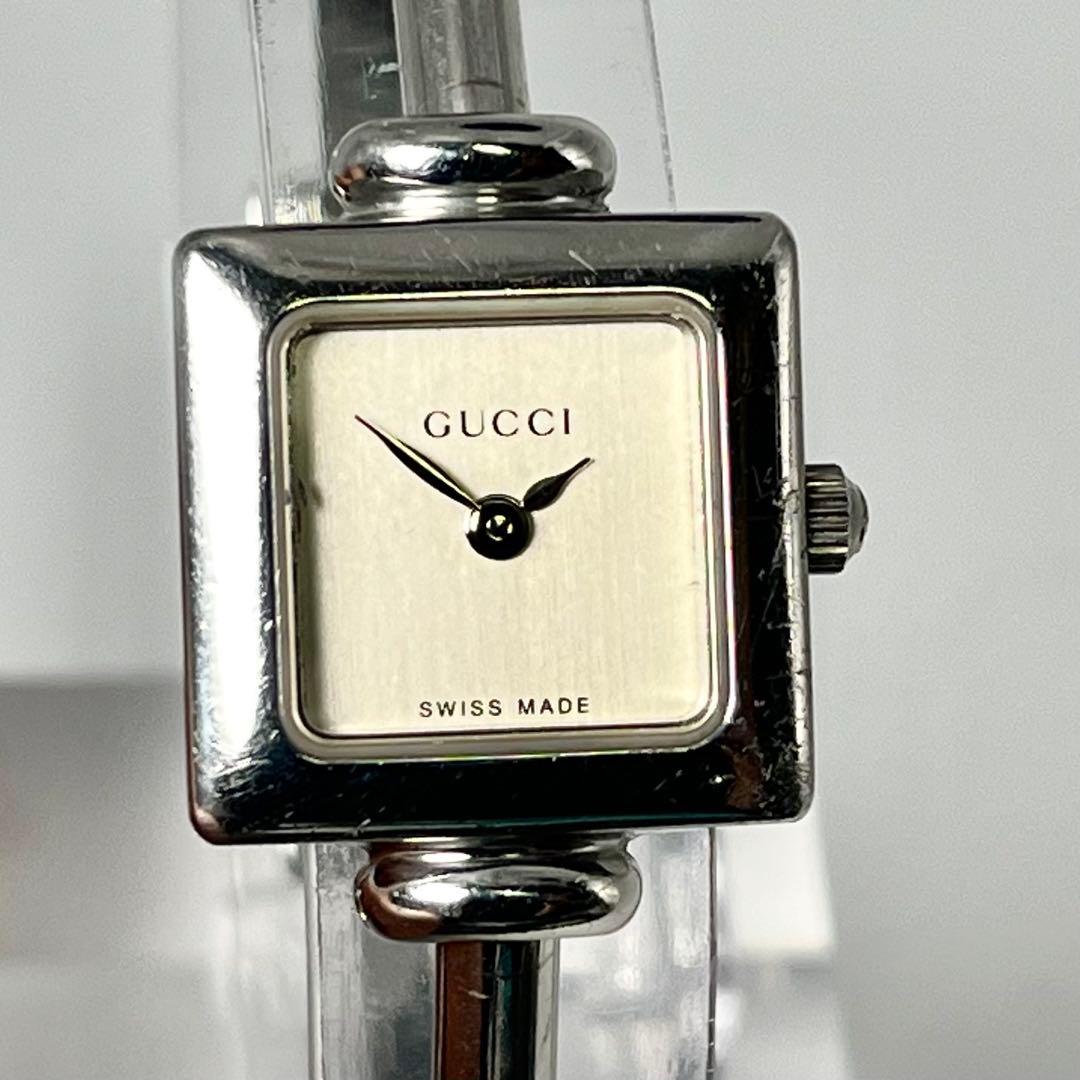 【稼働品】グッチ 1900 L バングルウォッチ ドレス 腕時計 スクエア
