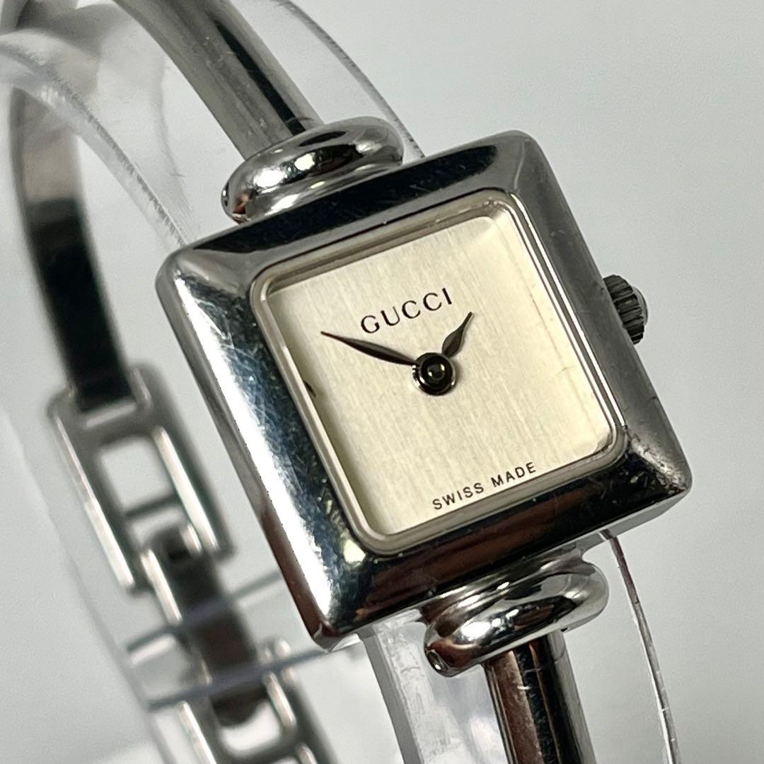 【稼働品】グッチ 1900 L バングルウォッチ ドレス 腕時計 スクエア