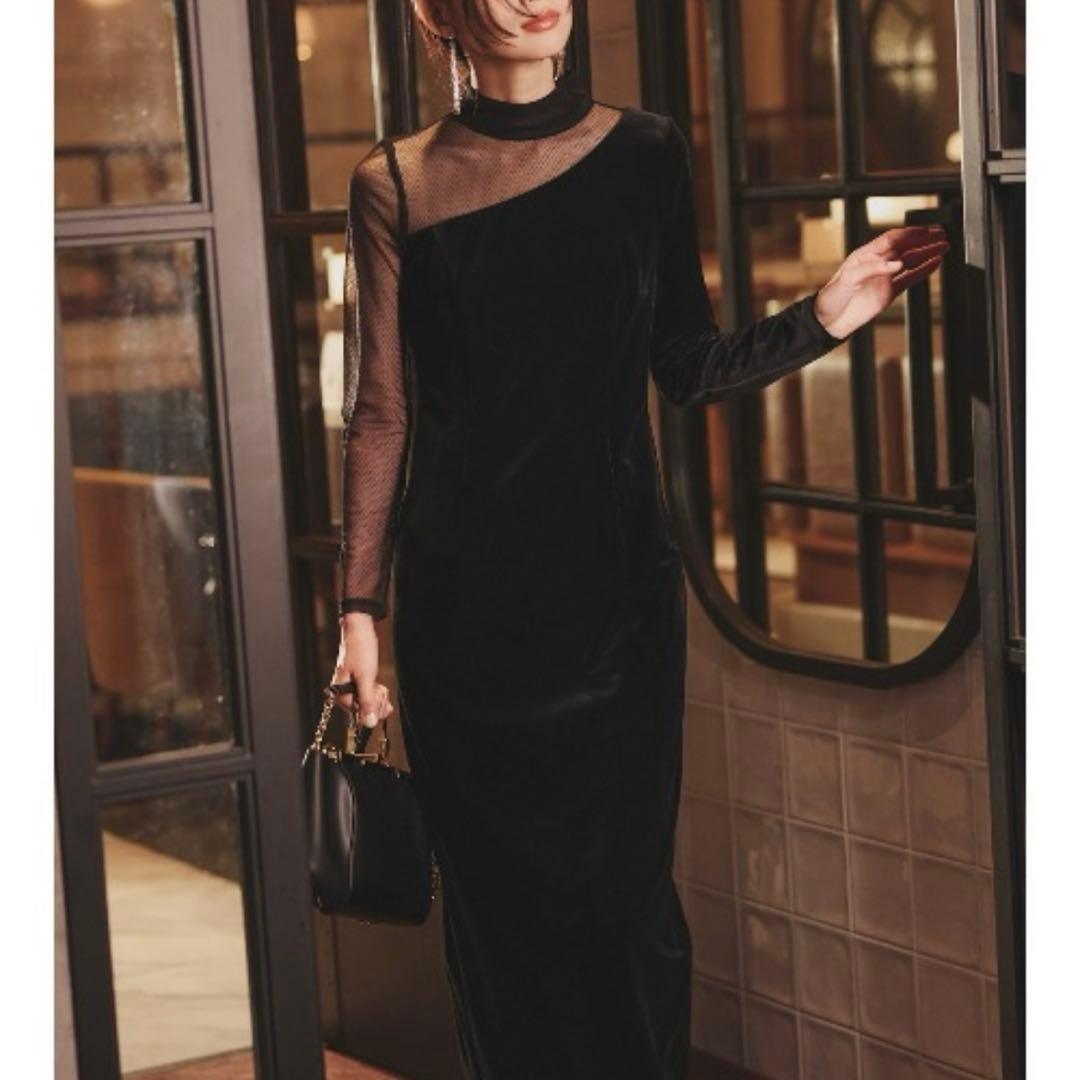 シアーコンビタイトワンピース　anuans