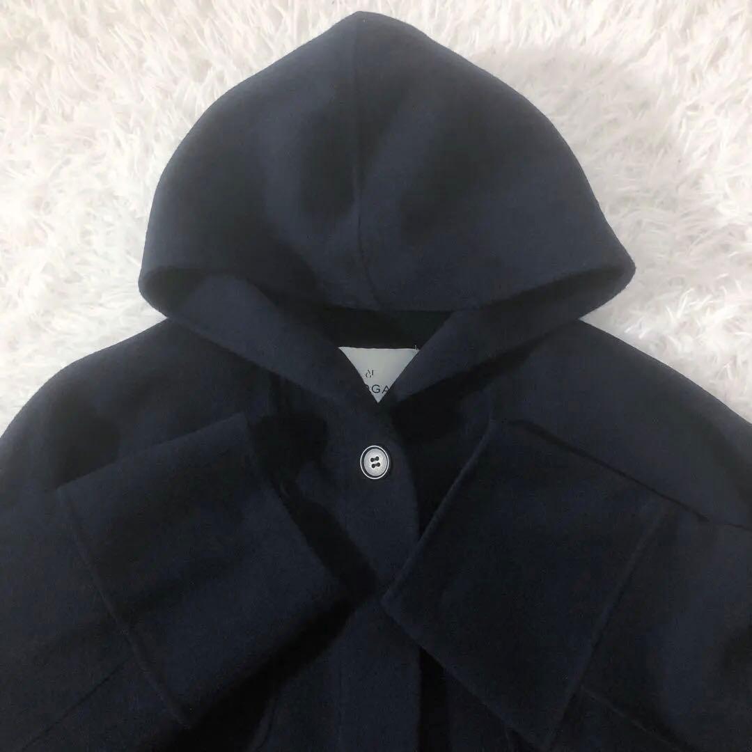 モガ シャルムリバー フードコート ポンチョ風 ドルマンスリーブ ネイビー