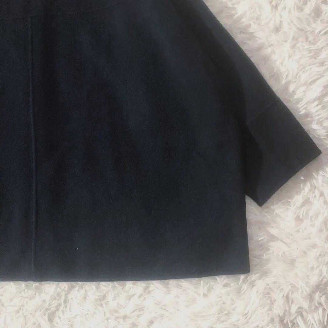 モガ シャルムリバー フードコート ポンチョ風 ドルマンスリーブ ネイビー