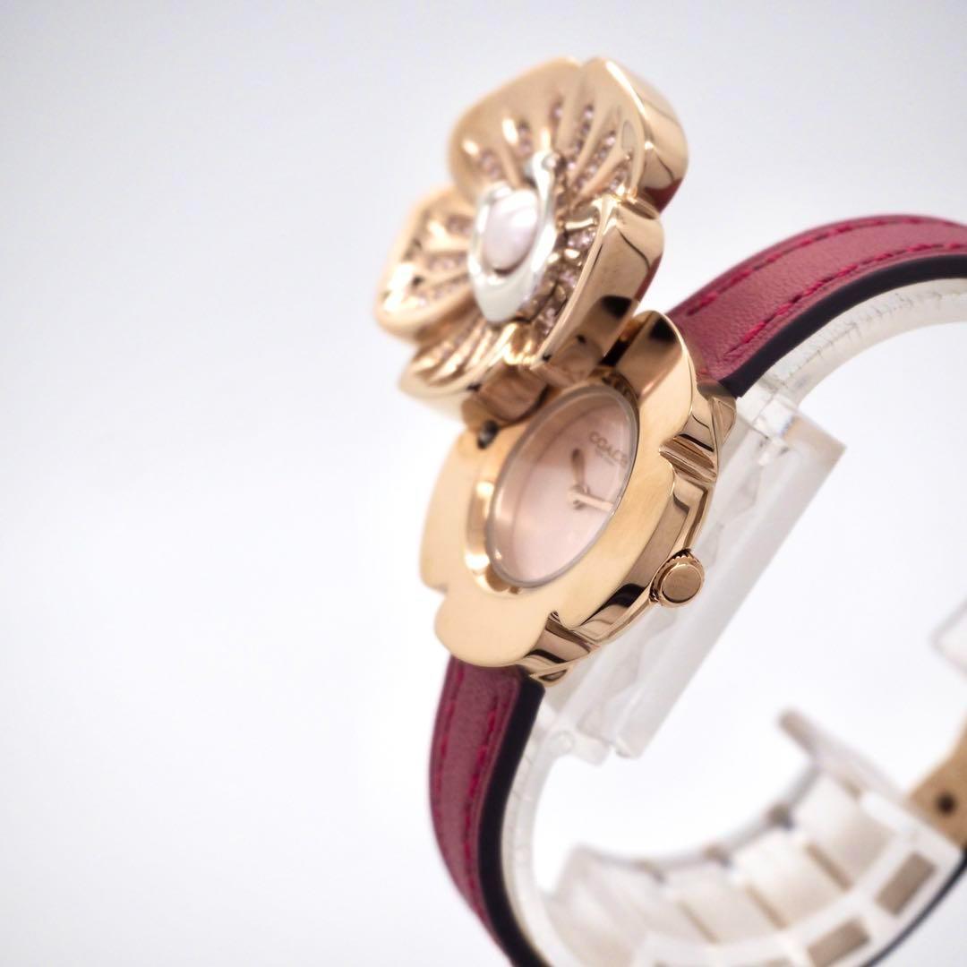 328 稼働【美品】COACH 時計　箱付き レディース　ティーローズ ゴールド