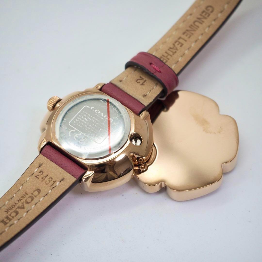 328 稼働【美品】COACH 時計　箱付き レディース　ティーローズ ゴールド