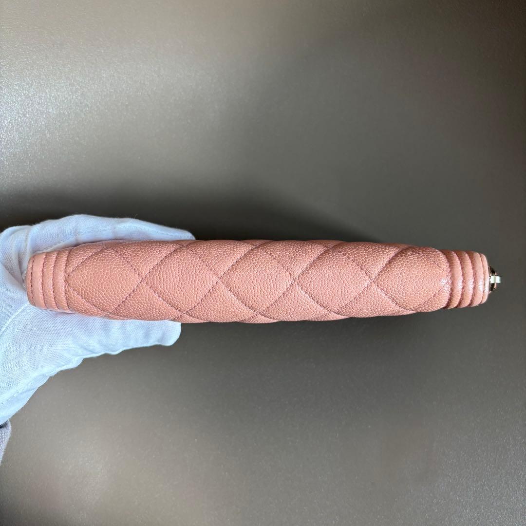 美品♡ CHANEL ボーイシャネル　ラウンドジップ　長財布　ピンク