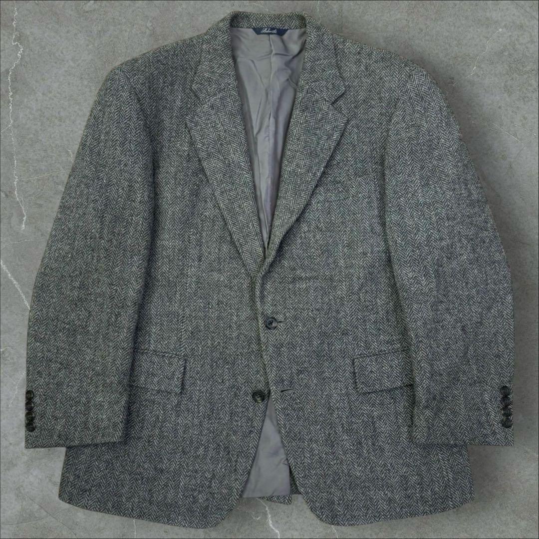 大きいサイズ✨ ハリスツイード ヘリンボーン テーラード ジャケット