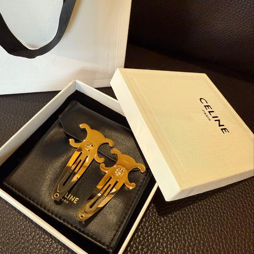 CELINE ヘアピン 2個セット ゴールド セリーヌヘアクリップ