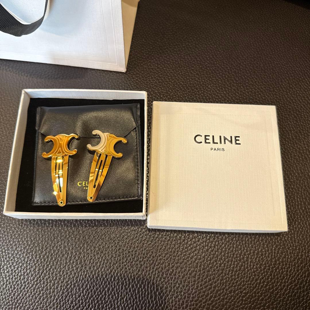 CELINE ヘアピン 2個セット ゴールド セリーヌヘアクリップ