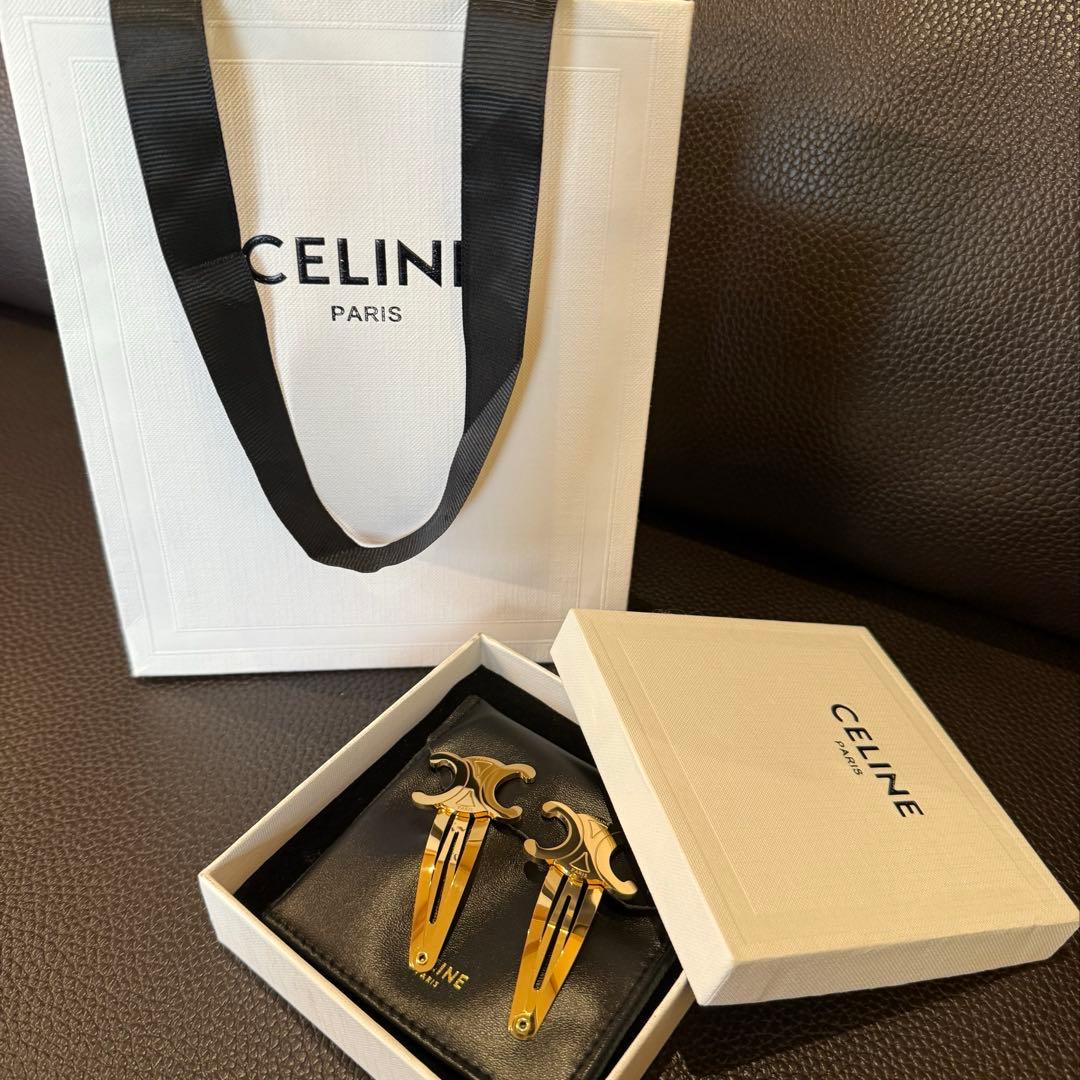 CELINE ヘアピン 2個セット ゴールド セリーヌヘアクリップ