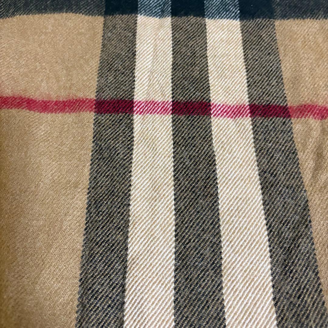 【I19】Burberryバーバリーラムウール100%ノバチェック大判マフラー