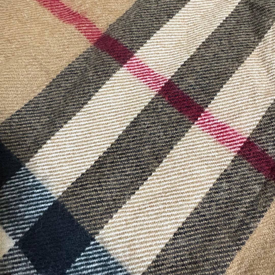 【I19】Burberryバーバリーラムウール100%ノバチェック大判マフラー