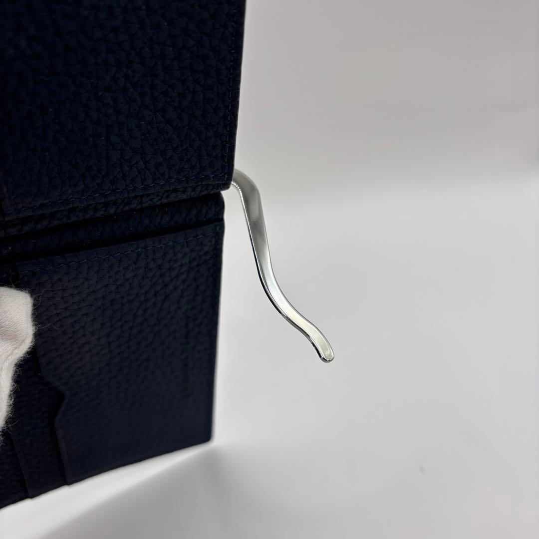 BONAVENTURA 二つ折り財布　マネークリップ　ネイビー　コンパクト　財布