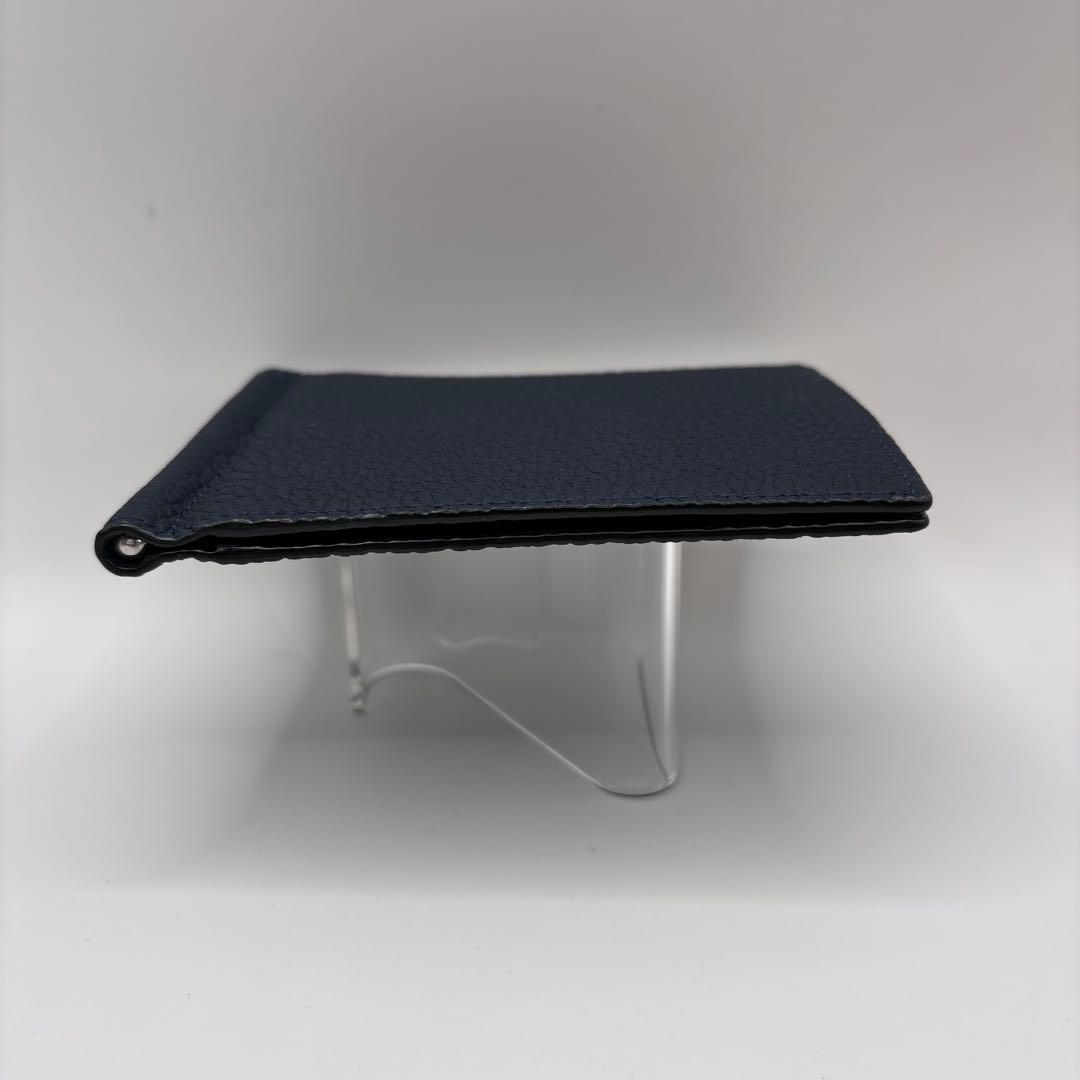 BONAVENTURA 二つ折り財布　マネークリップ　ネイビー　コンパクト　財布