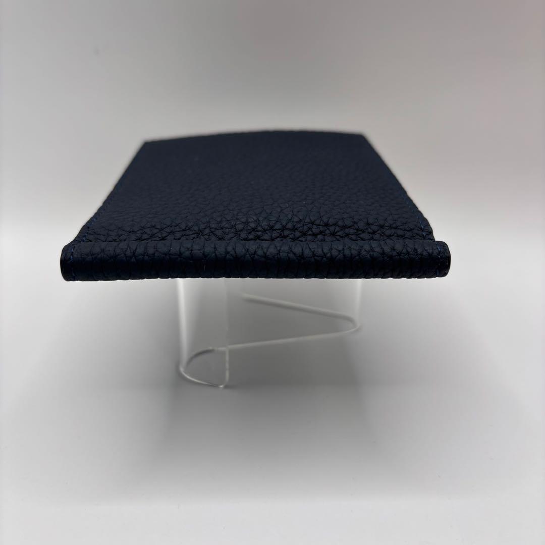 BONAVENTURA 二つ折り財布　マネークリップ　ネイビー　コンパクト　財布