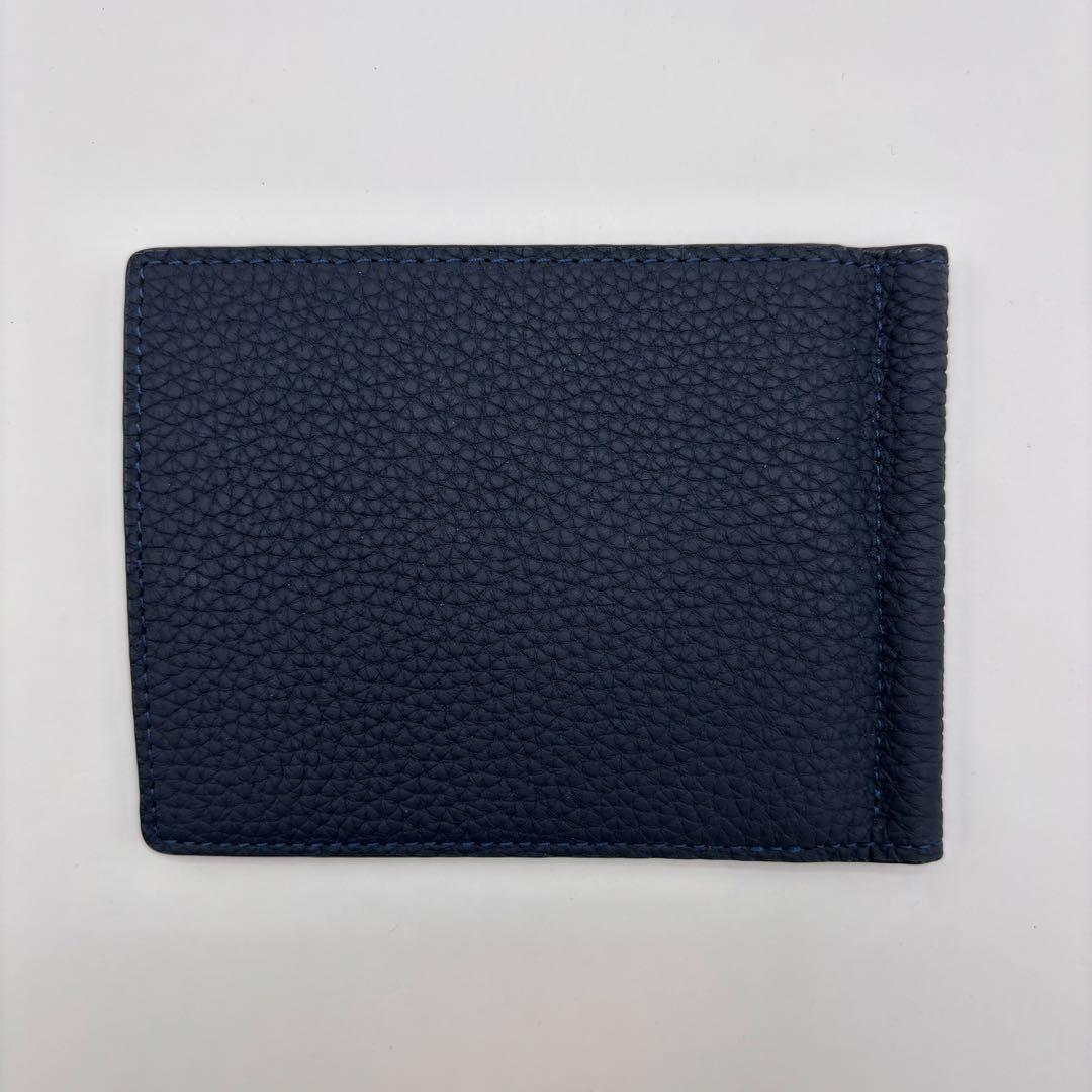 BONAVENTURA 二つ折り財布　マネークリップ　ネイビー　コンパクト　財布