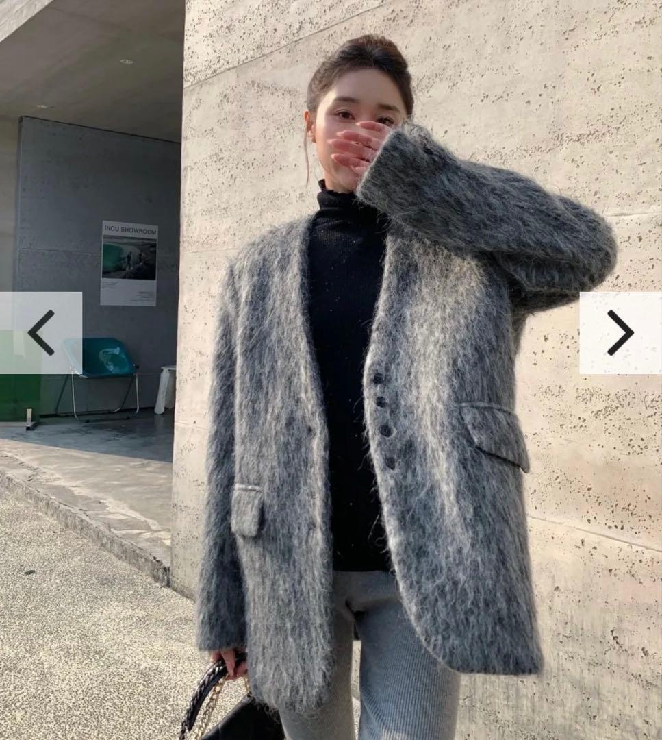 【新品】バースデーバッシュ シャギーノーカラージャケット グレー コート