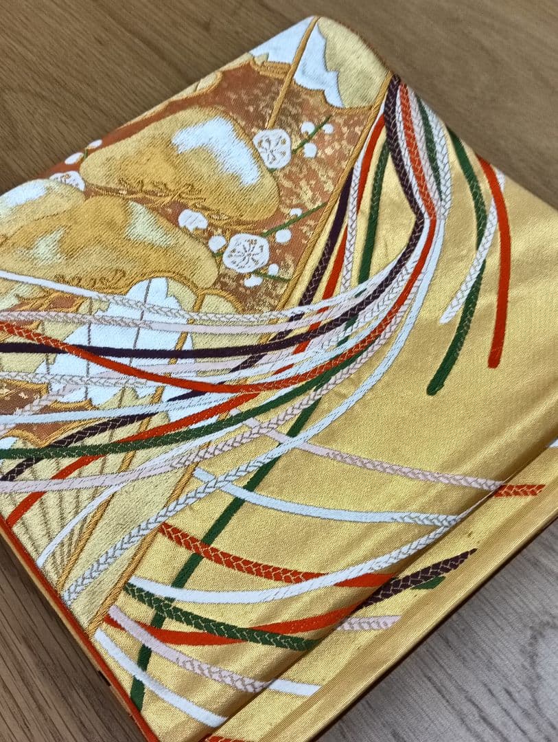 ナ3【1】◆美品◆正絹◆紅型・花鳥柄振袖 ＆六通袋帯＆帯締めセット◆レトロ