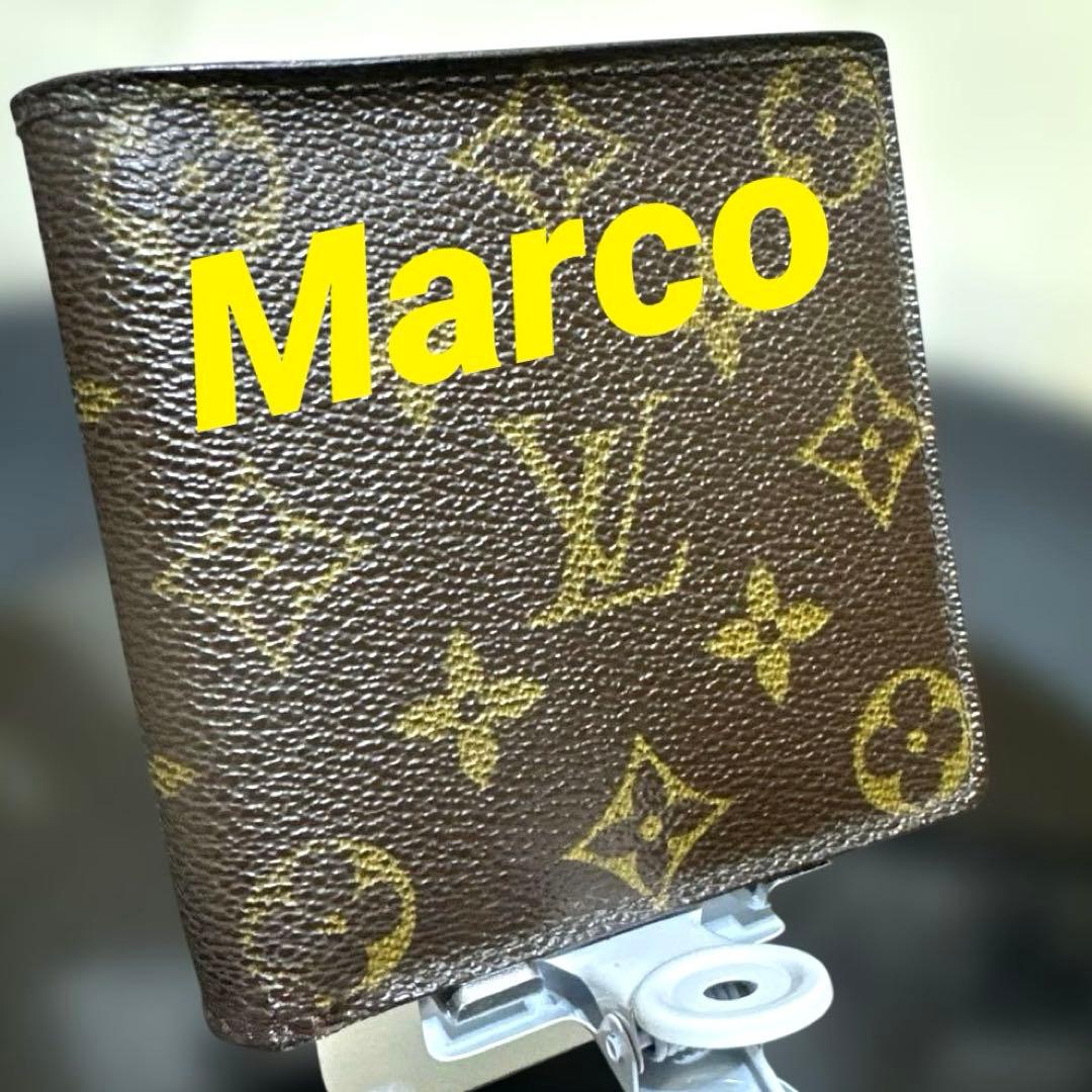 11☆優良品☆ モノグラム♪マルコ☆2つ折り財布★ポケットあり