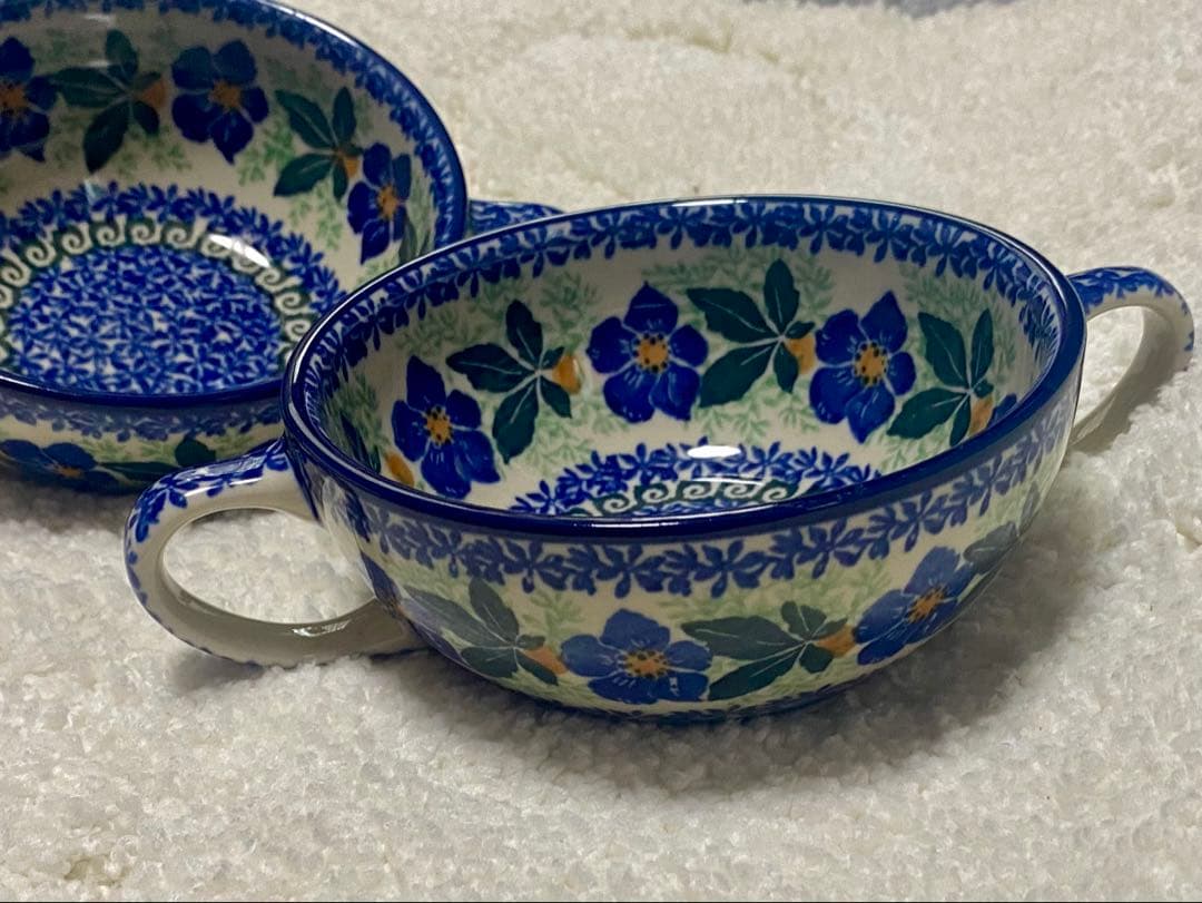 【激レア】取っ手可愛くて便利 ポーリッシュポタリー ポーランド スープカップ