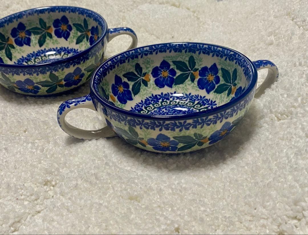 【激レア】取っ手可愛くて便利 ポーリッシュポタリー ポーランド スープカップ