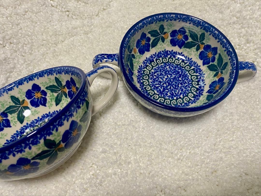 【激レア】取っ手可愛くて便利 ポーリッシュポタリー ポーランド スープカップ