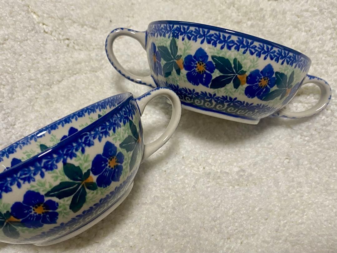 【激レア】取っ手可愛くて便利 ポーリッシュポタリー ポーランド スープカップ