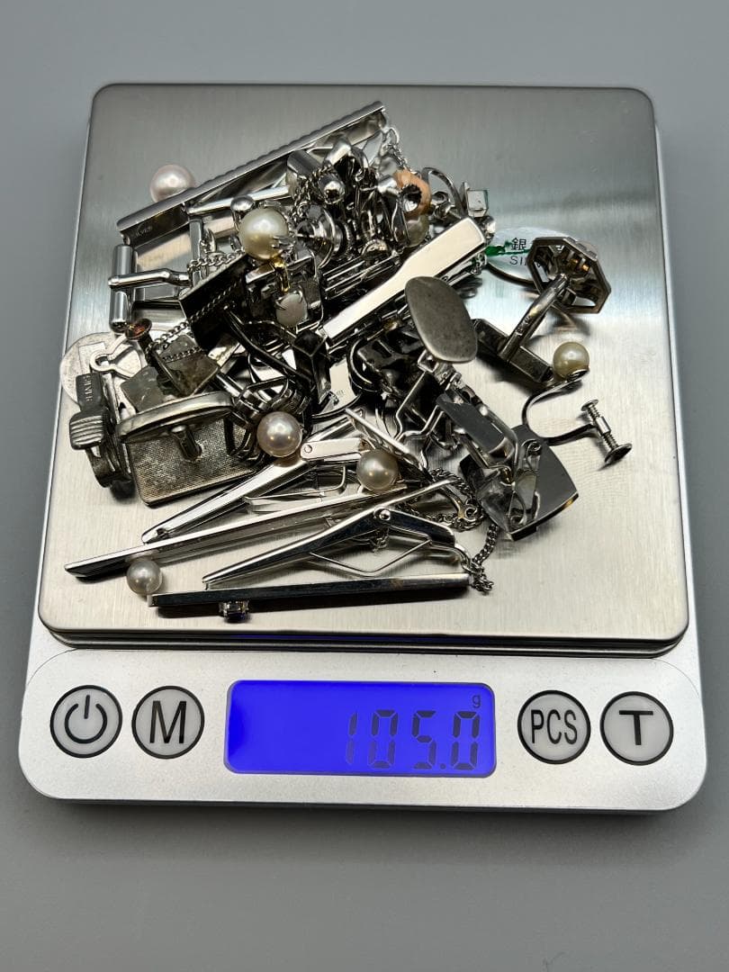 純銀925　SILVER刻印　ネクタイピン　カフス　ピアス　纏め売り　約105g