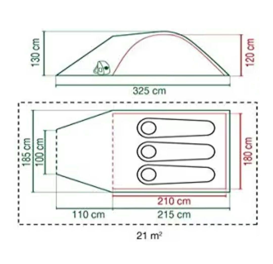 (2回のみ使用)平行輸入品 Coleman Darwin 3+ キャンプテント