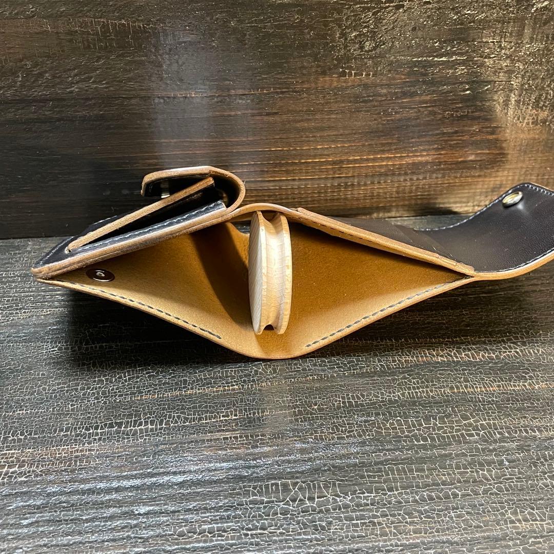 MARYAM ホースバット　ショートトラッカー　三つ折りウォレット　茶芯