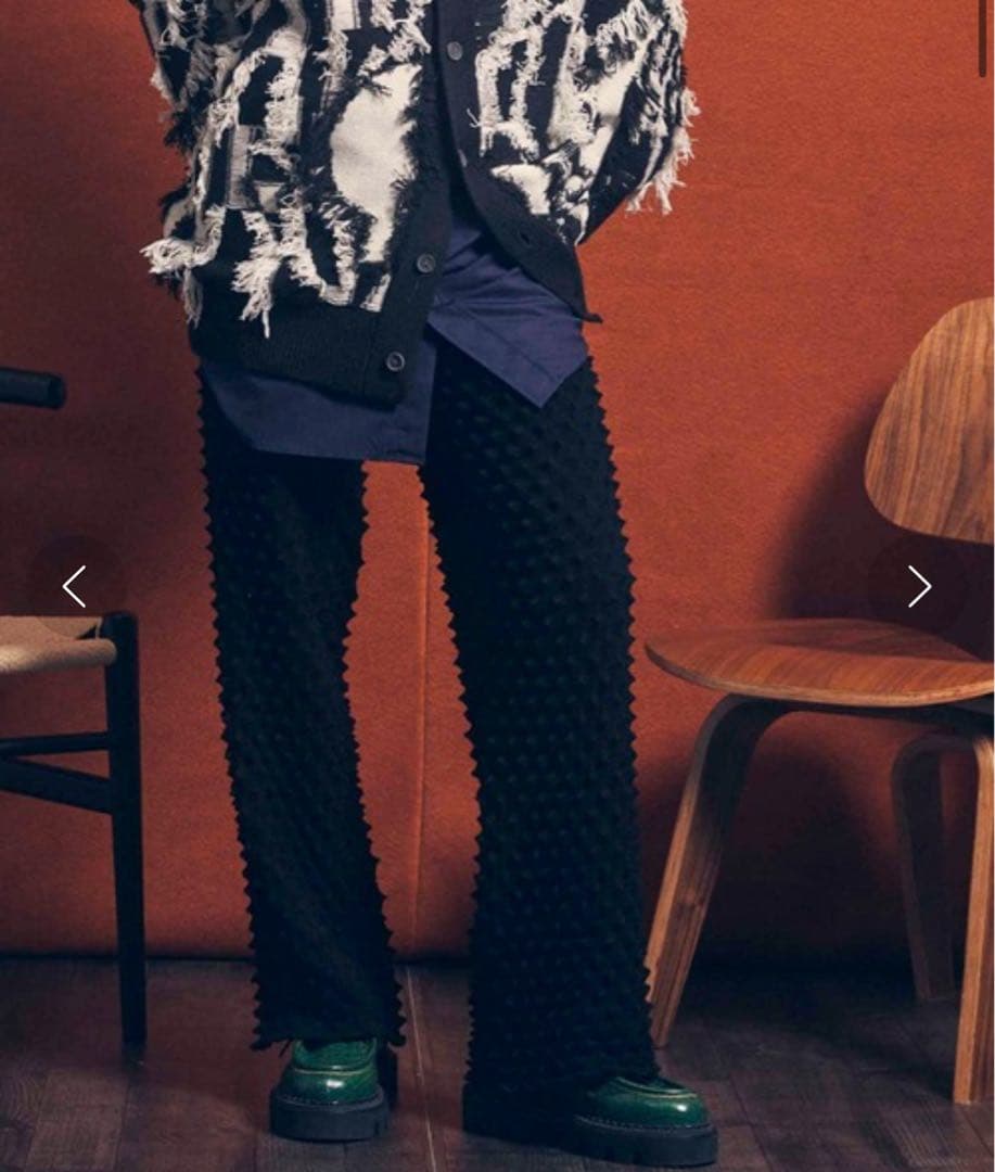 《ユニセックスアイテムMAISON SPECIALトゲトゲニットストレートパンツ