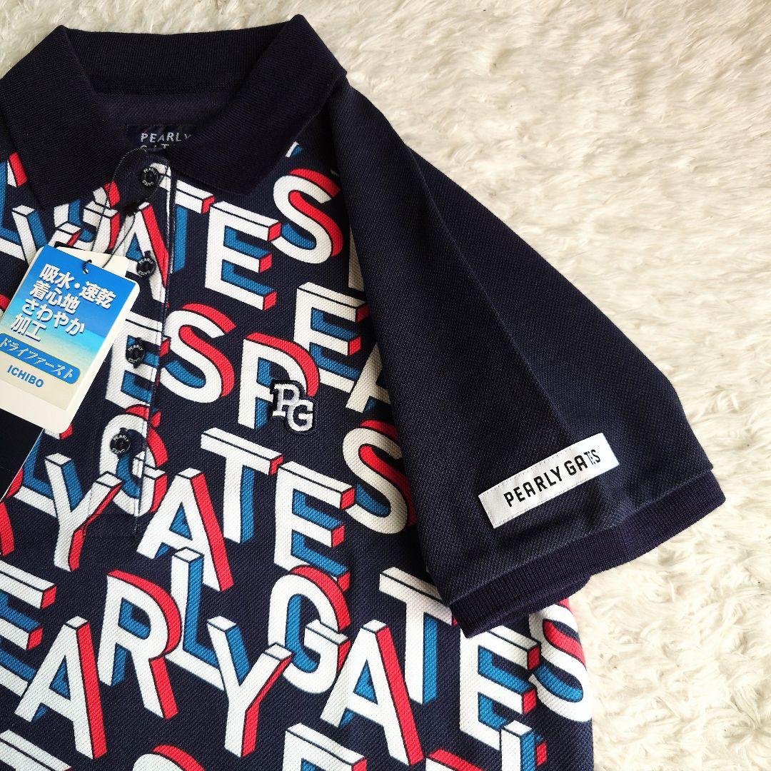 新品/タグ付き パーリーゲイツ 半袖 ポロシャツ 速乾 刺繍ワッペン PGロゴ
