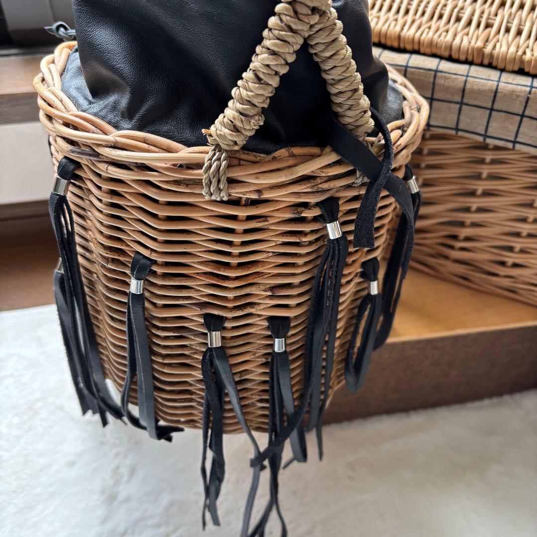 美品　LUDLOW ラドロー フリンジバスケット 黒