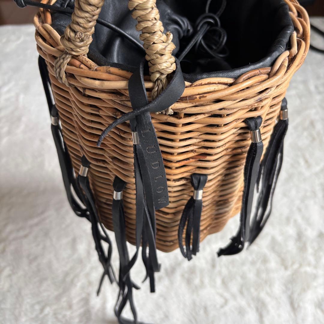 美品　LUDLOW ラドロー フリンジバスケット 黒