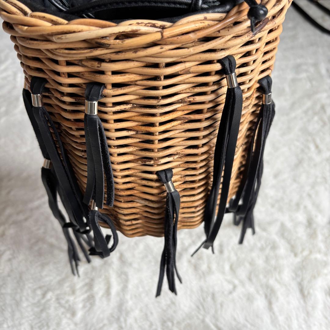 美品　LUDLOW ラドロー フリンジバスケット 黒