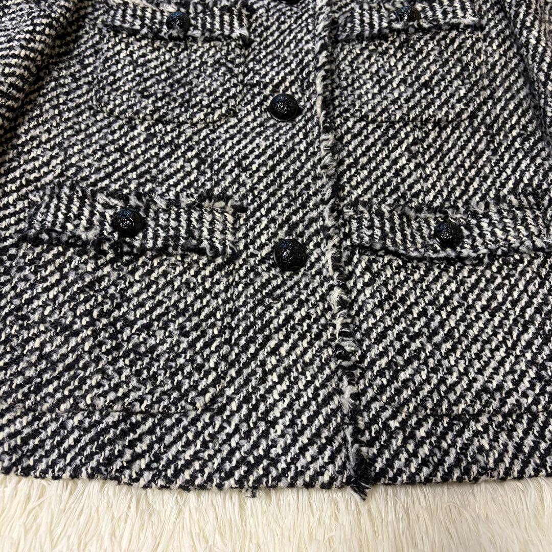 美品　アルアバイル　モノトーンカルゼクルーショートコート