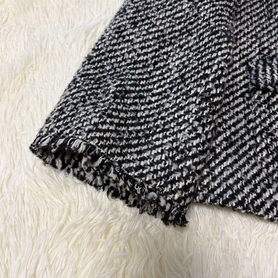 美品　アルアバイル　モノトーンカルゼクルーショートコート