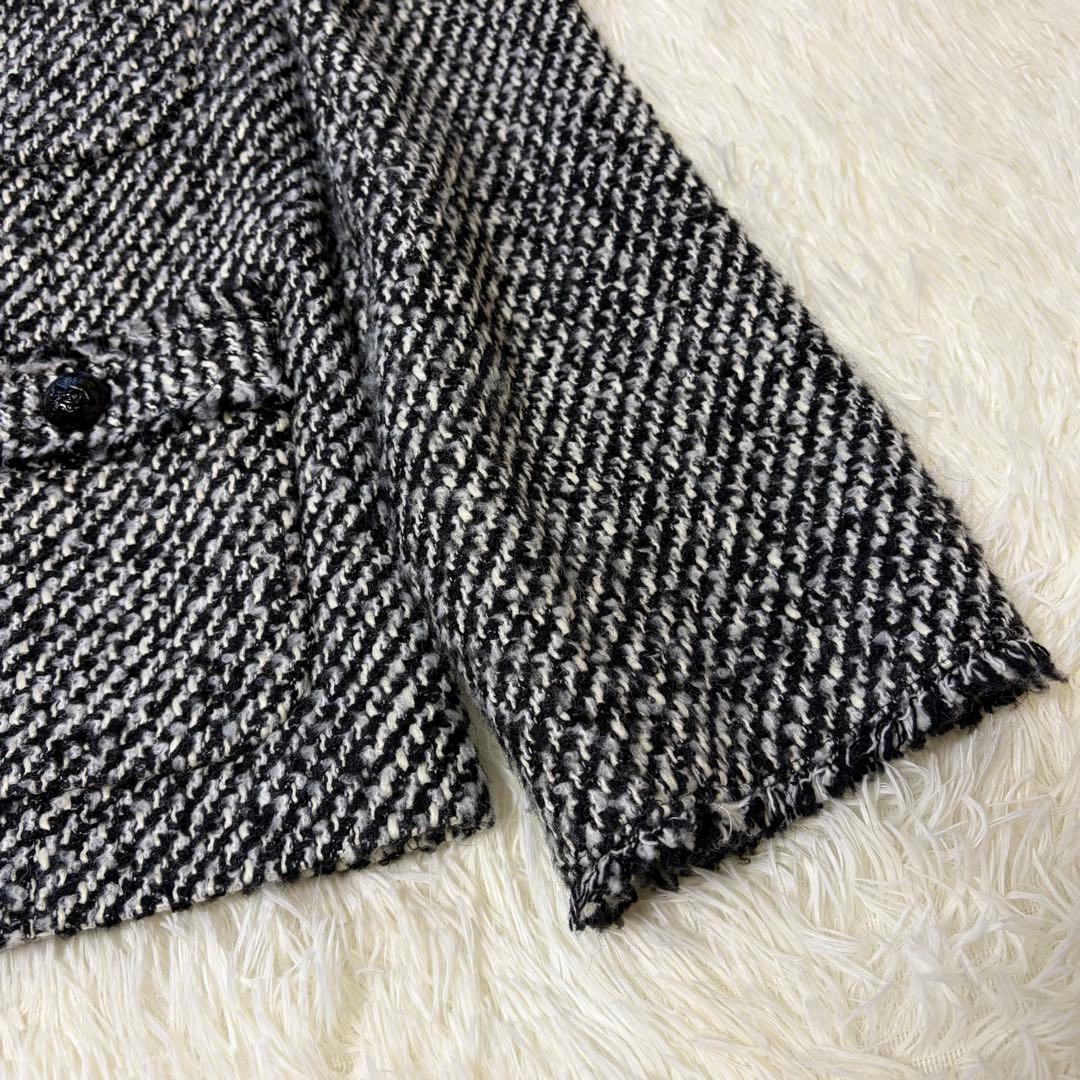 美品　アルアバイル　モノトーンカルゼクルーショートコート