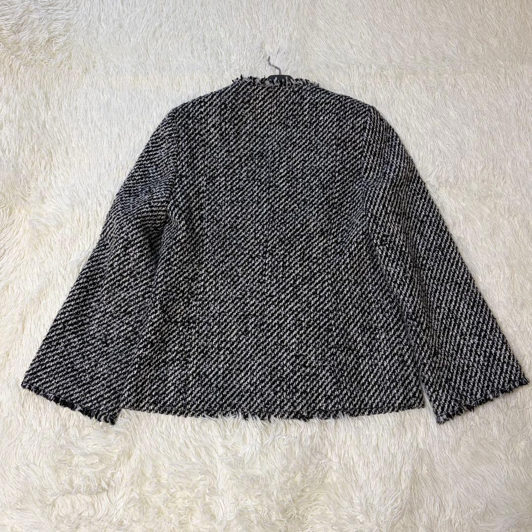 美品　アルアバイル　モノトーンカルゼクルーショートコート