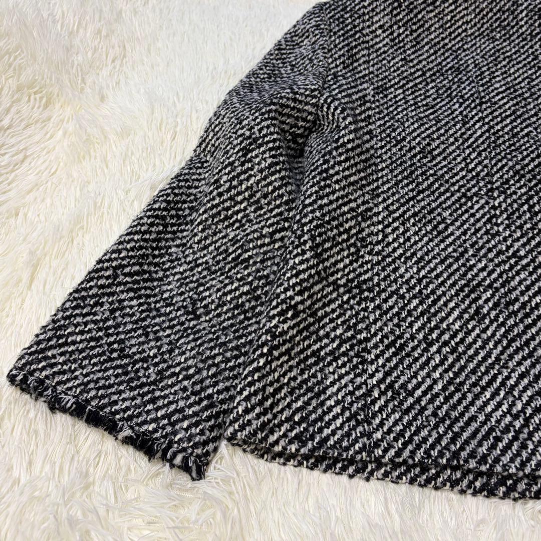 美品　アルアバイル　モノトーンカルゼクルーショートコート