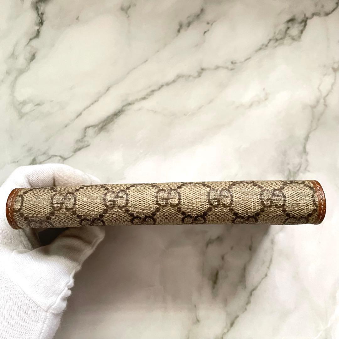 GUCCI グッチ フラップ 長財布　PVC　3つ折り財布 美品　0122-⑤