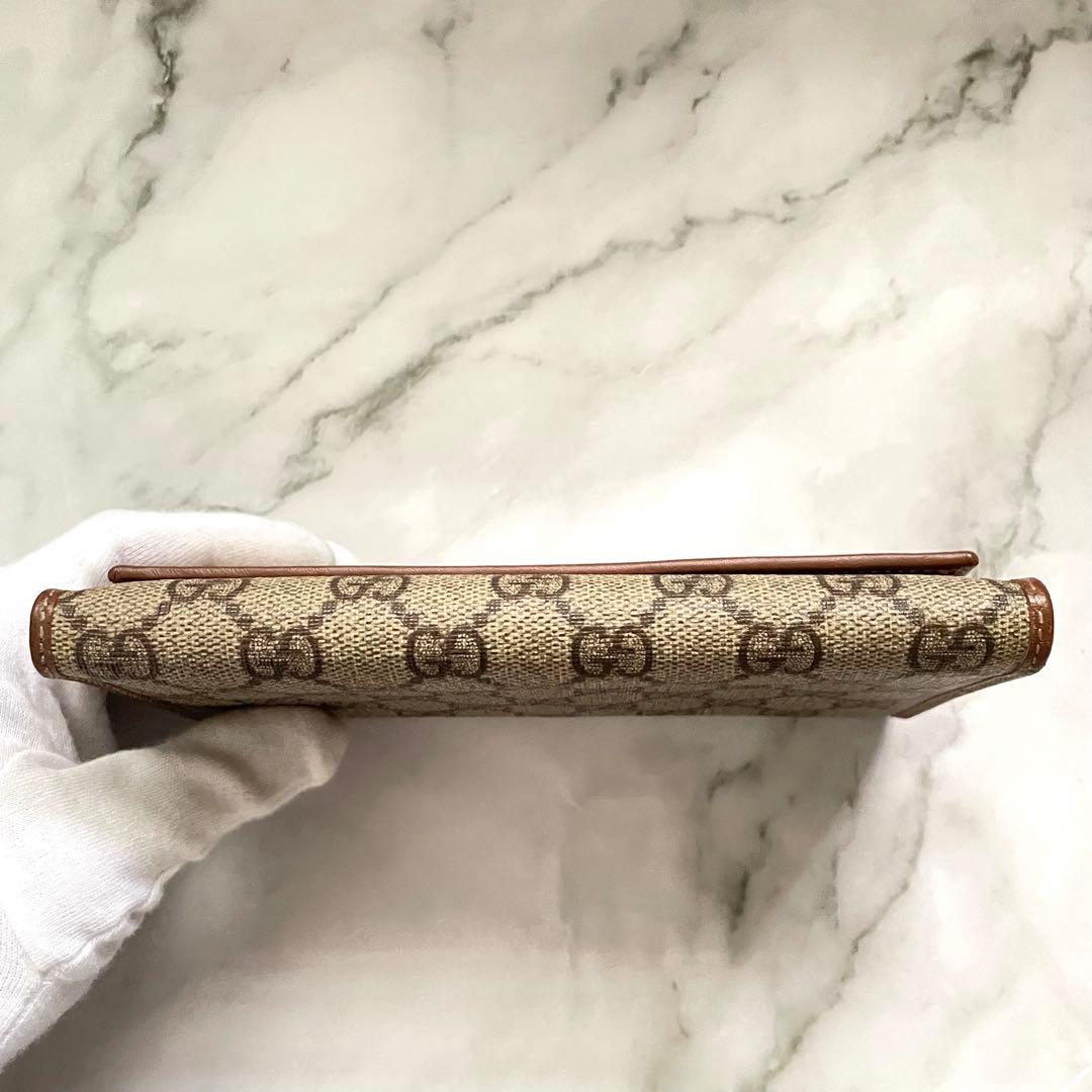 GUCCI グッチ フラップ 長財布　PVC　3つ折り財布 美品　0122-⑤