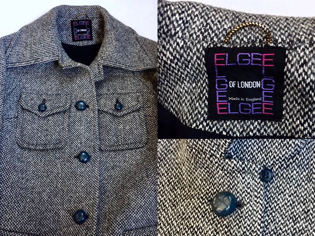 60s ELGEE London Vintage Tweed Coat 英国製
