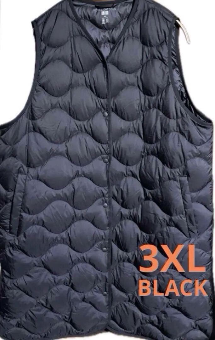 UNIQLO ウルトラライトダウン ロングベスト 黒 3XL BLACK