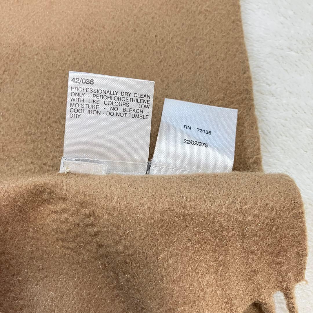 ✨MaxMara 最高級白タグ カシミヤ100%マフラー フリンジ キャメル