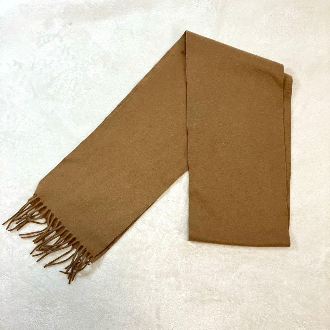 ✨MaxMara 最高級白タグ カシミヤ100%マフラー フリンジ キャメル