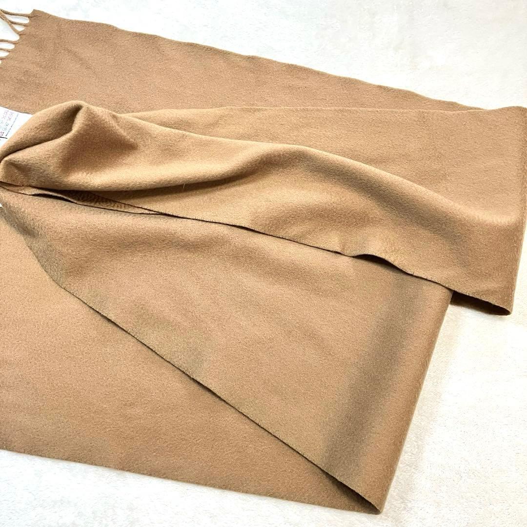 ✨MaxMara 最高級白タグ カシミヤ100%マフラー フリンジ キャメル