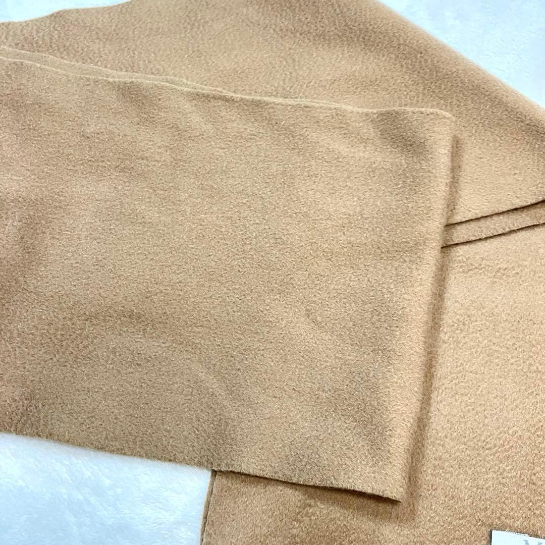 ✨MaxMara 最高級白タグ カシミヤ100%マフラー フリンジ キャメル